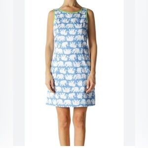 Lilly Pulitzer Tusk In Sun Cathy Shift Dress Multicolor Elephant Print SZ 6
